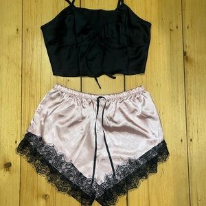 Pink & Black Lace Night Set NEVER WORN